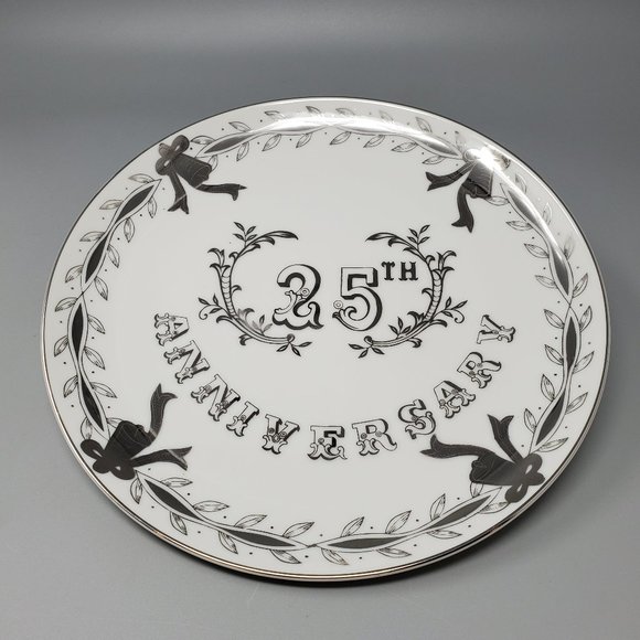 Vtg '67 Lefton China Porcelain Stamped 285 25th Anniv. Plate Unused - Picture 1 of 13